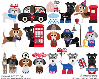 UK dogs Digital clip art for Personal and Commercial use - INSTANT DOWNLOAD