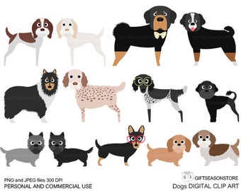 Dogs and Friends digital clip art part 12 for Personal and Commercial use - INSTANT DOWNLOAD