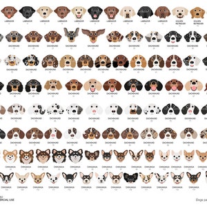 Dog face digital clip art part 5 for Personal and Commercial use - INSTANT DOWNLOAD