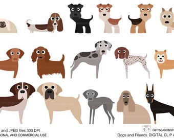Dogs and Friends clip art part 4 for Personal and Commercial use - INSTANT DOWNLOAD
