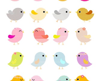 20 Birds Digital clip art for Personal and Commercial use - INSTANT DOWNLOAD