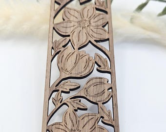Bookmark | Walnut Wood | Floral Bookmark | Laser Cut