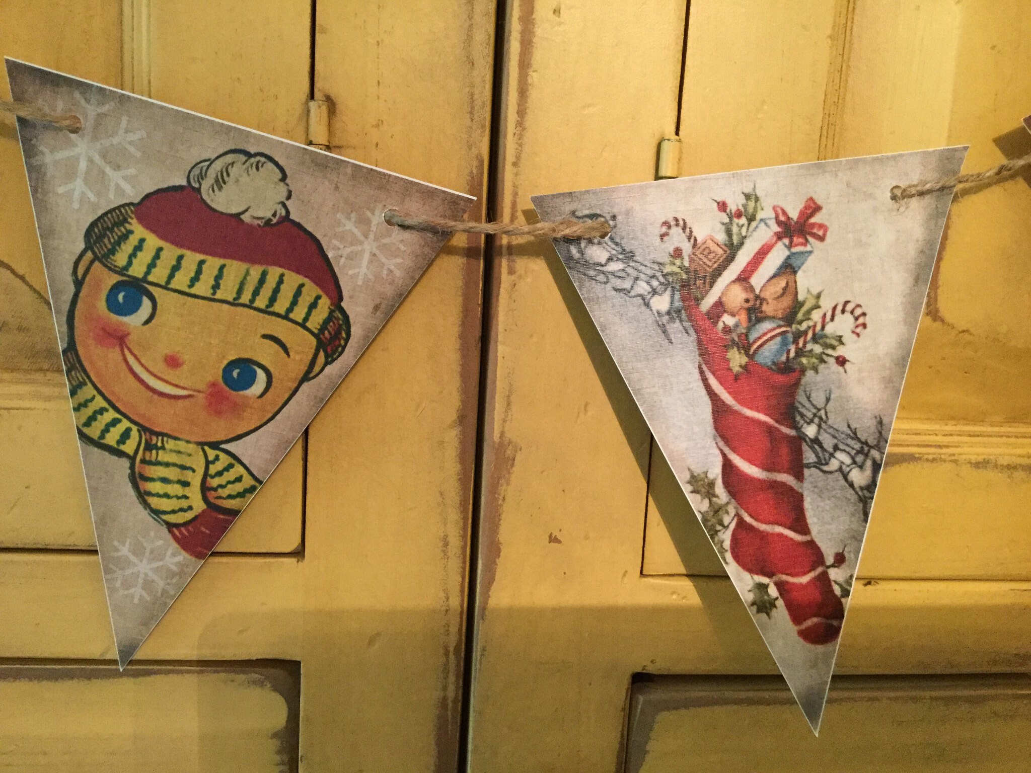 Vintage Christmas Banner  Etsy