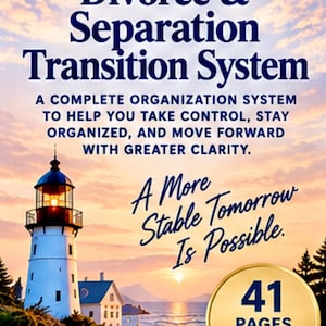 Sistema di transizione per divorzio e separazione / Organizzatore e quaderno di pianificazione per la transizione di vita