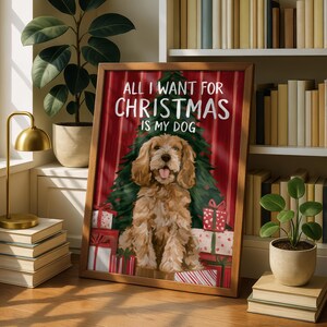 Weihnachtsposter mit Cockapoo-Motiv (UK): Mein einziger Weihnachtswunsch ist mein Hund – Festliches Geschenk für Hundeliebhaber
