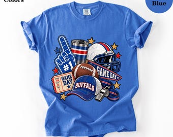 Buffalo Football Fan Shirt, Let's Go Buffalo, Game Day Crewneck, Vintage Football Fan Pullover  Sweathirt, Distressed Football Fan Gift
