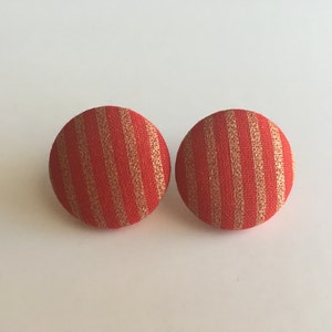 Red & Gold Striped Earrings