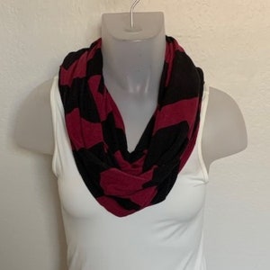 Burgandy and Black Infinity Scarf/Circle Scarf/Loop Scarf
