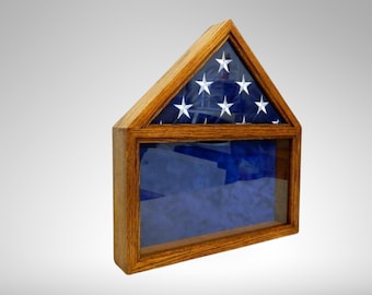 Alder Wood Flag Display Case: Military Retirement Shadow Box