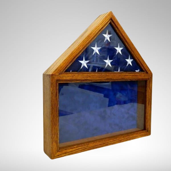 Alder Wood Flag Display Case: Military Retirement Shadow Box