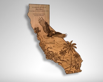 Targa personalizzata con incisione per il pensionamento militare della California: regalo di addio al PCS