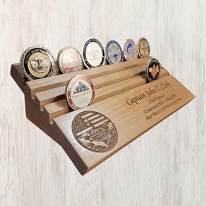 Custom Engraved Challenge Coin Display: Military Police Coin Holder
