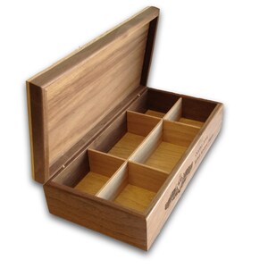 Engraved Military Challenge Coin Display Box: Alder & Walnut Veteran Gift image 5