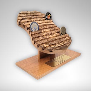 HSI Challenge Coin Display, DHS Wood Coin Holder, Department of Homeland Security Investigations Coin holder, Special Agent Coin Rack