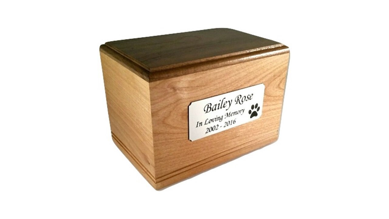 Cremation Pet Urn Engraved Dog Cat Ashes Keepsake Wood Box Cremation Pet Urn Engraved Dog Cat Ashes Keepsake Wood Box Memorial Personalized Loss Gifts Custom