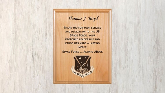 Military Wood Engraved Plaque, Going Away Gift, Military Award, Engraved Wood  Plaque, Custom Engraved Wood Award, 