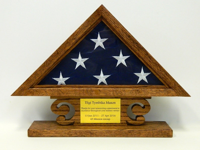 Military Retirement Flag Shadow Box American Wood Case 3 x 5 Etsy