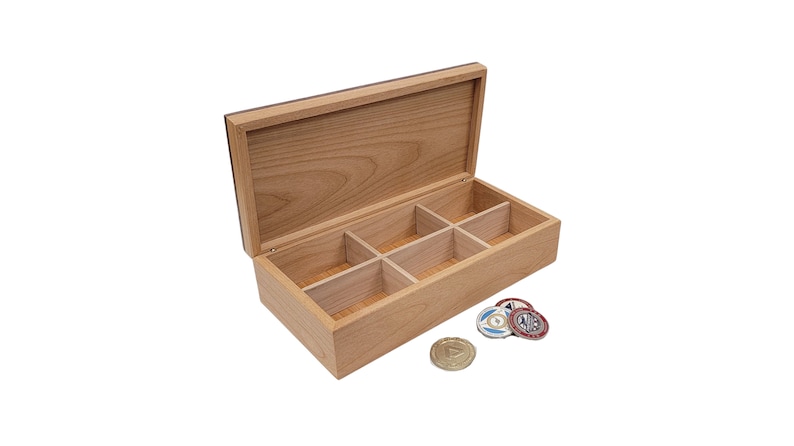 Engraved Military Challenge Coin Display Box: Alder & Walnut Veteran Gift image 7