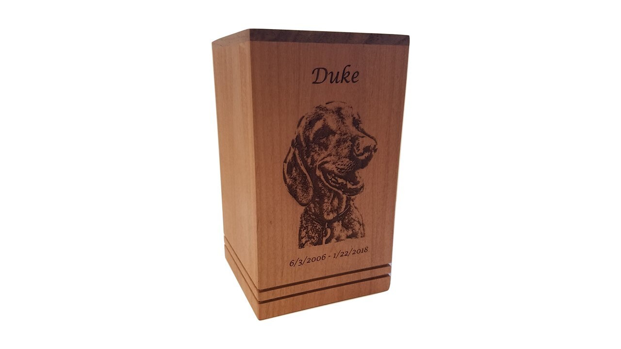 Cremation Pet Urn Engraved Dog Cat Ashes Keepsake Wood Box Cremation Pet Urn Engraved Dog Cat Ashes Keepsake Wood Box Memorial Personalized Photo Loss Gifts Custom Portrait