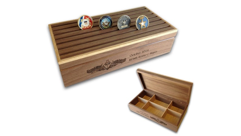 Military Challenge Coin Display Box Personalized Coin Holder Yes