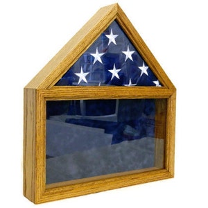 Military Retirement Flag Shadow Box, American Wood Case, 5 x 9 Folded Flag, Engraved, Personalized Army, Air Force, Navy, Burial Casket