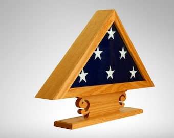 Wood Flag Shadow Box, Military (3x5 & 5x9), American Made, Engraved