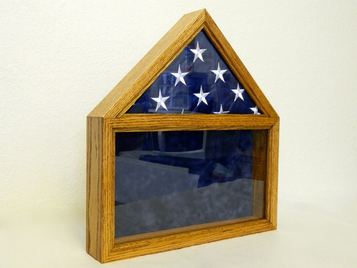Military Retirement Shadow Box American Flag Wood Display Etsy