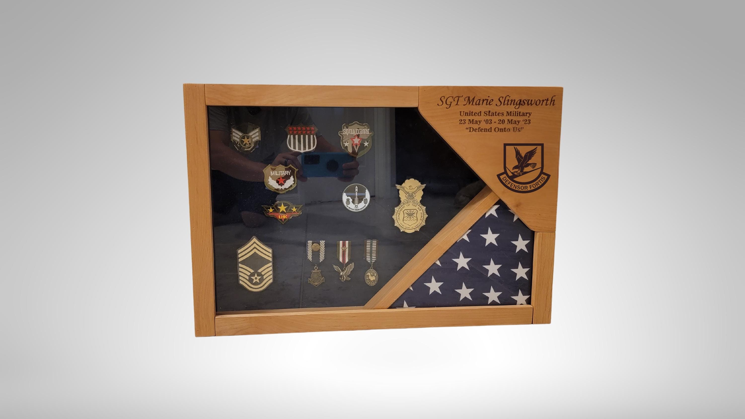 MAJOR FORCE SPECIAL STRONG BOX メジャーフォース Security Forces Military Shadow Box, Retirement Police Flag Case
