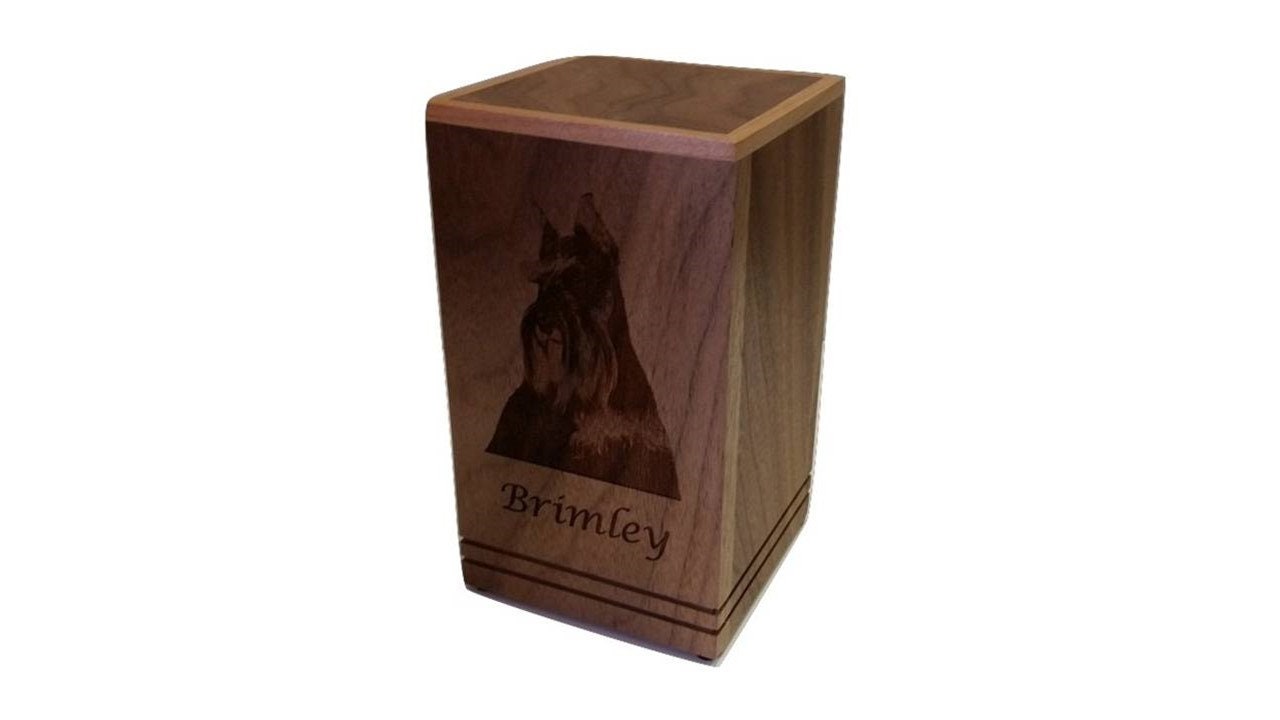 Cremation Pet Urn Engraved Dog Cat Ashes Keepsake Wood Box 1