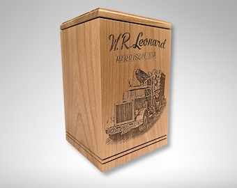 Photo Engraved Wooden Cremation Urn for Human Ashes
