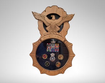 Security Forces Shadow Box, Military Security Police Flag Case, SFS Retirement