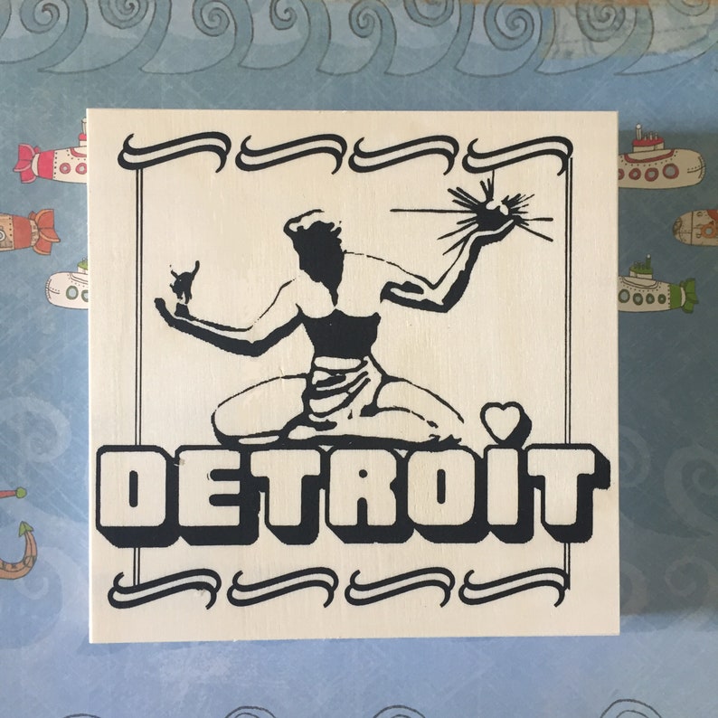 Unique Coloring Gift Michigan Made State of Michigan Coloring Board Spirit of Detroit Craft Kit Made in Michigan City of Detroit