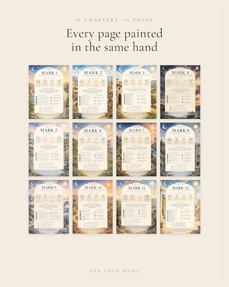 Bible Study Guide Mark 16 Chapters Printable, Gospel of Mark Study ...