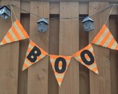 Rustic Halloween quot BOO quot Burlap Pendant Banner