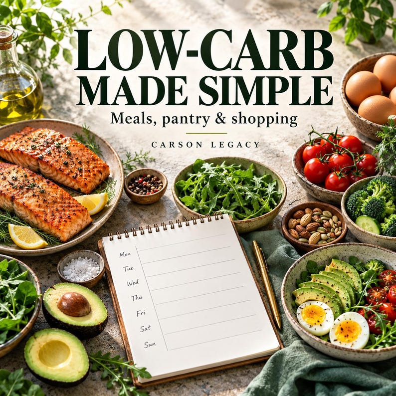 Low-carb Meal Planning Kit Printable PDF | WEEKLY MENU & More - Etsy