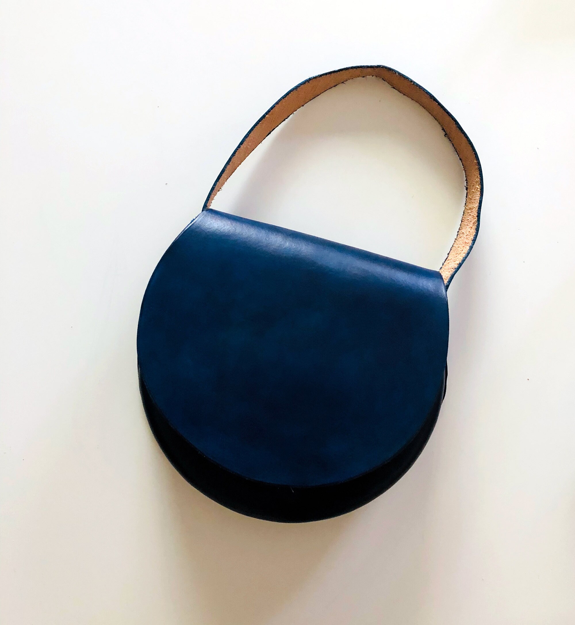 Leather Moon Bag with Convertible Strap