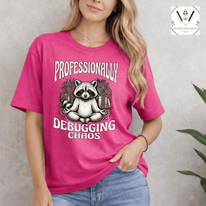 Software Developer Humor T-Shirt, Professionally Debugging Chaos, Funny IT Professional Gift, Computer Programmer Graphic Tee