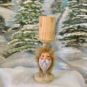 Rústic  Santa Candle holder