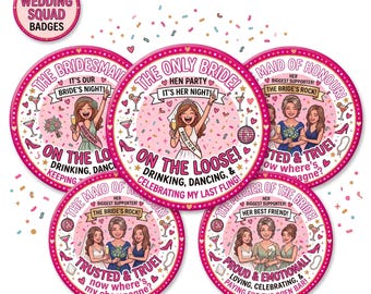 hen party pin badge bundle