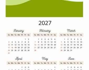 Custom Photo 2027 Magnetic Calendar (Personalised)