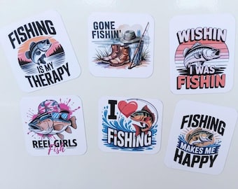 Funny Fishing Fridge Magnets, Angler Gift, Bass Fishing Decor (Set)