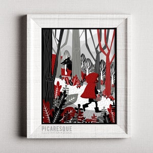 Cartel de caperucita roja.