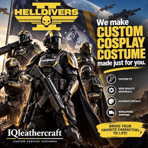 Custom Helldivers Faux Leather Cosplay Costume | Sci-Fi Armor, Made to Order