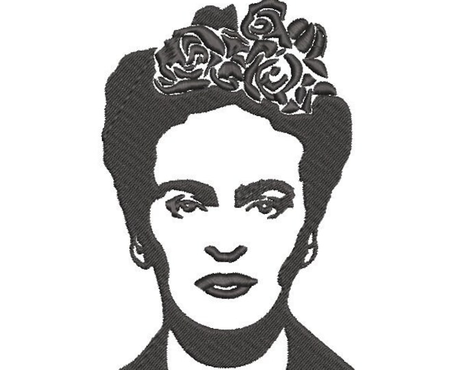 Frida Kahlo machine embroidery design - instant download, digital art file