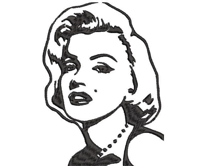 Marilyn Monroe machine embroidery design - instant download