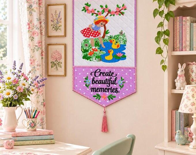 ITH Create beautiful memories wall hanger Machine embroidery design - No SEW format - Instant download file