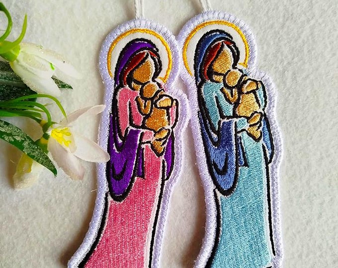 ITH Virgin Mary ornament Machine embroidery designs - Instant download files