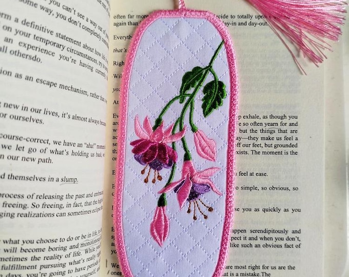 ITH fuchsia bookmark Machine embroidery design - Instant download file
