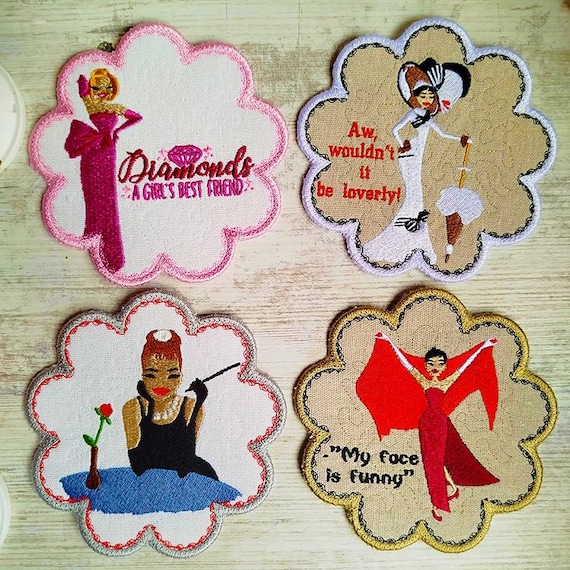 ITH Movies with stars coasters Machine embroidery designs - Instant download files
