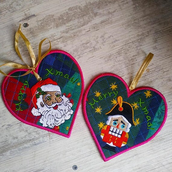 ITH Christmas hearts Machine embroidery designs - Instant download files